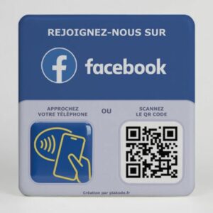 Plaque Facebook NFC & QR